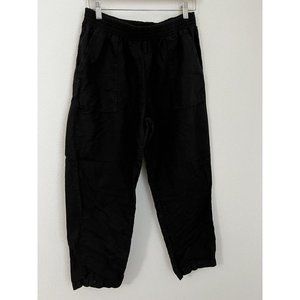 Tina + Jo Black High Rise Linen Pants Size Large Pull On Minimalist Lagonlook L